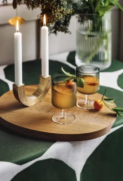 ferm LIVING Ripple vinglas, 2 st, rökig grå