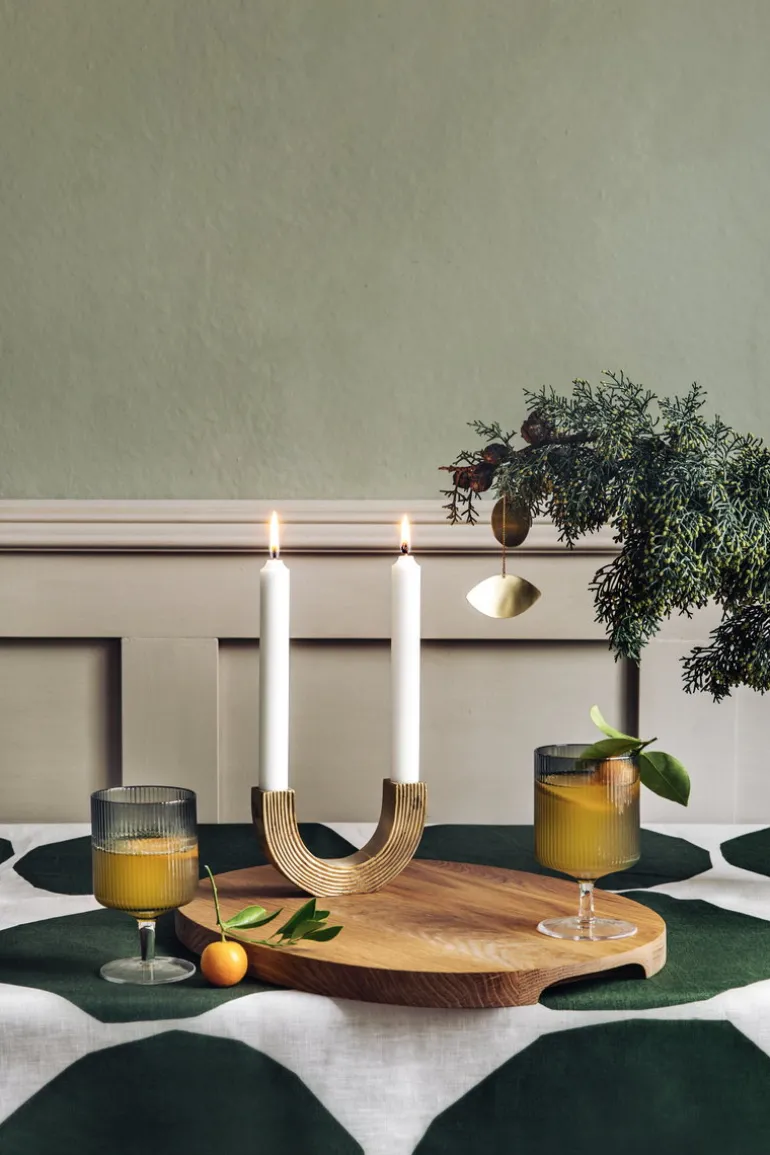 ferm LIVING Ripple vinglas, 2 st, rökig grå