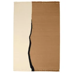 ferm LIVING Soil Kelim-matta, 170 x 240 cm, mörk sand - off-white