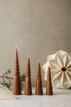 ferm LIVING Twisted ljus, 4 st, halm