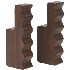 ferm LIVING Unda krokar, set på 2, mörkbrun