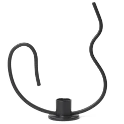 ferm LIVING Valse ljusstake, låg, svart