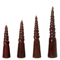 ferm LIVING Vridna ljus, 4 st, brun