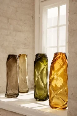 ferm LIVING Water Swirl hög vas, amber