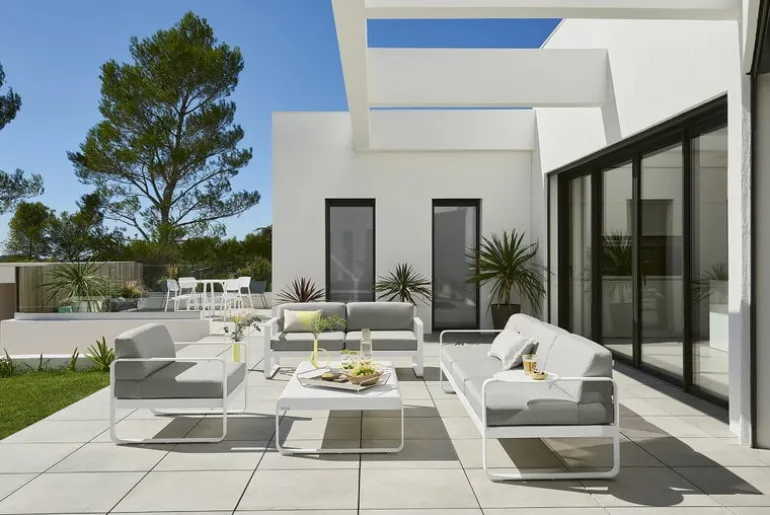 Fermob Bellevie fåtölj, kaktus - flanellgrå