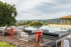 Fermob Bellevie Premium solsäng, acapulco blue - flanellgrå