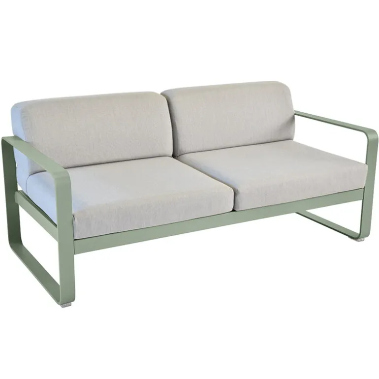 Fermob Bellevie 2-sitsig soffa, kaktus - flanellgrå