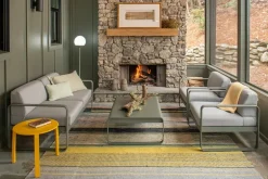 Fermob Bellevie 2-sitsig soffa, acapulco blue - flanellgrå