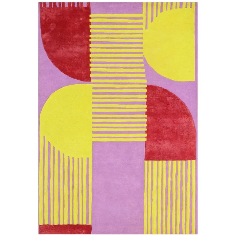 Finarte Stool matta, gul - rosa