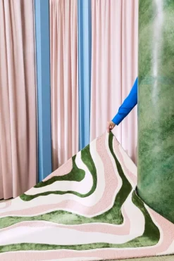 Finarte Virta-matta, vit - grön