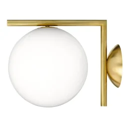Flos IC C/W1 vägg-/taklampa, mässing