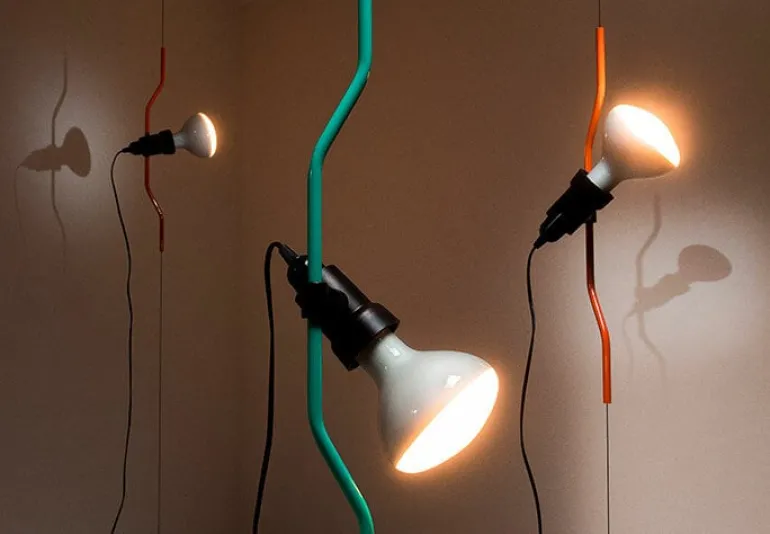 Flos Parentesi 50 golvlampa, turkos, dimbar