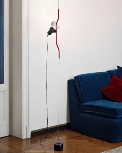 Flos Parentesi golvlampa, nickel, dimbar