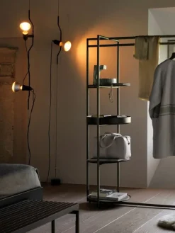 Flos Parentesi golvlampa, nickel, dimbar