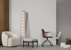 Fogia Barba clubfåtölj, lackerad bok - Ivory 001 Karakorum