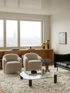 Fogia Barba clubfåtölj, lackerad bok - Ivory 001 Karakorum