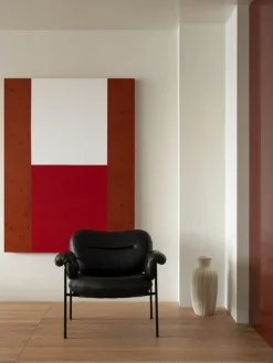 Fogia Bollo loungefåtölj, svart läder - svart