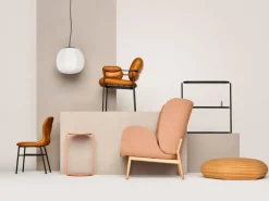 Fogia Bollo stol, cognacsfärgat läder - svart