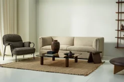 Fogia Lyra fåtölj, svart stål - brun Kvadrat Safire 0001