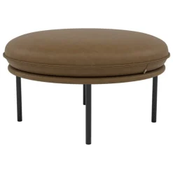 Fogia Tiki fotpall, jubileumsutgåva, svart stål - vintage tobak