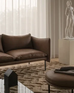 Fogia Tiki fotpall, jubileumsutgåva, svart stål - vintage tobak