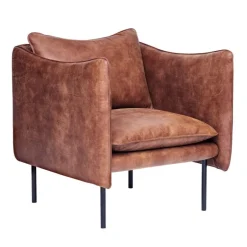 Fogia Tiki fåtölj, liten, svart stål - Vintage Rangers-läder