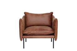 Fogia Tiki fåtölj, stor, svart stål - Vintage Rangers-läder