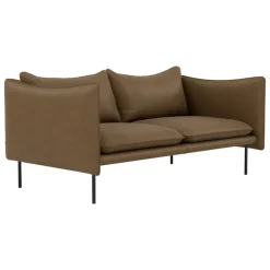 Fogia Tiki 2-sitssoffa, jubileumsutgåva, svart stål - vintage tobak