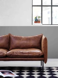 Fogia Tiki 2-sitssoffa, svart stål - Vintage Rangers-läder