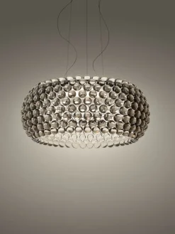Foscarini Caboche Plus pendellampa, stor, dimbar, grå