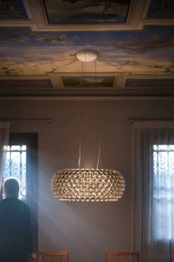 Foscarini Caboche Plus pendellampa, stor, dimbar, grå