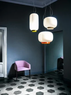 Foscarini Chouchin Reverse 2 taklampa, vit - grön