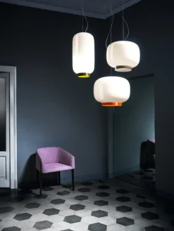 Foscarini Chouchin Reverse 1 pendellampa, vit - orange