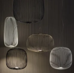 Foscarini Spokes 1 pendellampa, dimbar, vit