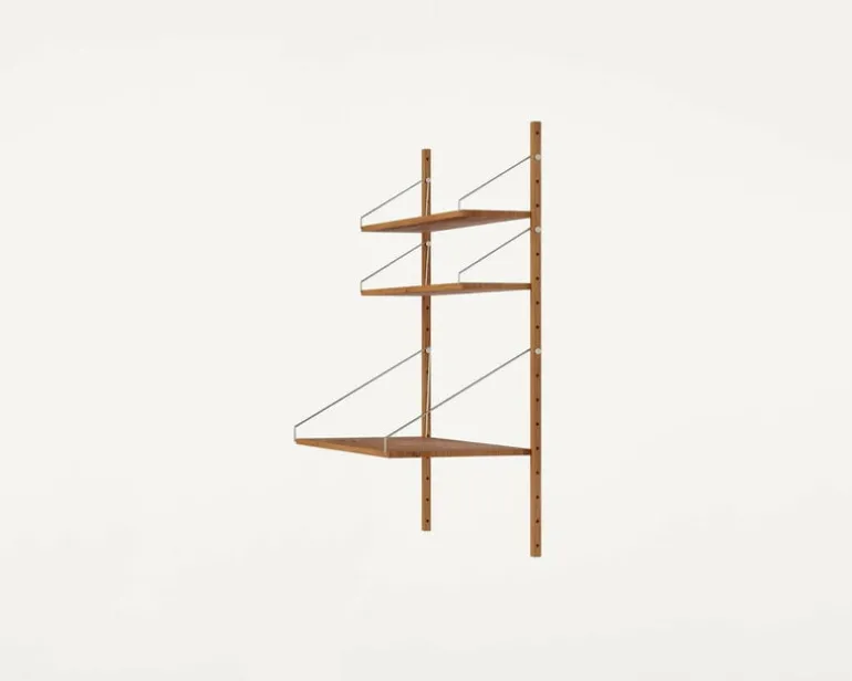 Frama Shelf Library H1148 vägghylla med skrivbord, oljad ek