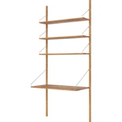 Frama Shelf Library H1852 vägghylla med skrivbord, oljad ek