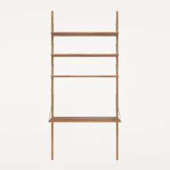 Frama Shelf Library H1852 vägghylla med skrivbord, oljad ek