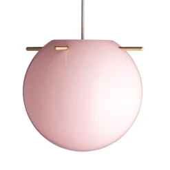 Frandsen Koi pendellampa, 25 cm, rosa opal - mässing