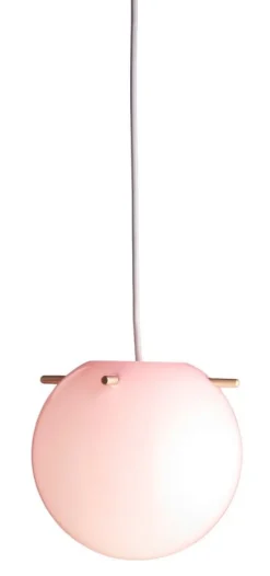 Frandsen Koi pendellampa, 25 cm, rosa opal - mässing