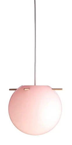 Frandsen Koi pendellampa, 32 cm, rosa opal - mässing