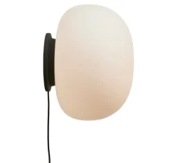 Frandsen Supernate vägglampa, 38 cm, vit opal - svart