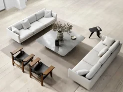 Fredericia Calmo 80 3-sitssoffa, Ruskin 10 - svart stål