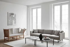 Fredericia Calmo 80 3-sitssoffa, Ruskin 10 - svart stål