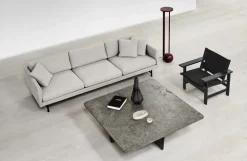 Fredericia Calmo 80, 3-sitssoffa, Sunniva 242 - svart stål