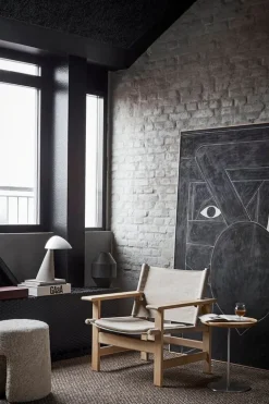 Fredericia Canvas stol med sittdyna, såpad ek - naturell canvas