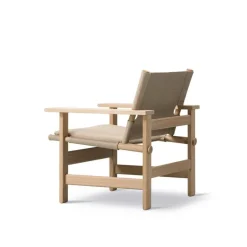 Fredericia Canvas stol med sittdyna, såpad ek - naturell canvas