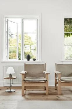 Fredericia Canvas stol med sittdyna, såpad ek - naturell canvas