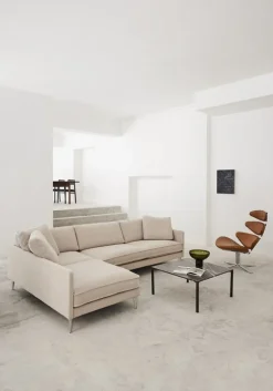 Fredericia Corona-stol, borstad krom - konjakfärgat läder