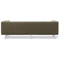 Fredericia Delphi 2-sits soffa, borstad aluminium - olivgrön Clay 14