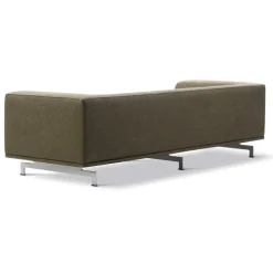 Fredericia Delphi 2-sits soffa, borstad aluminium - olivgrön Clay 14